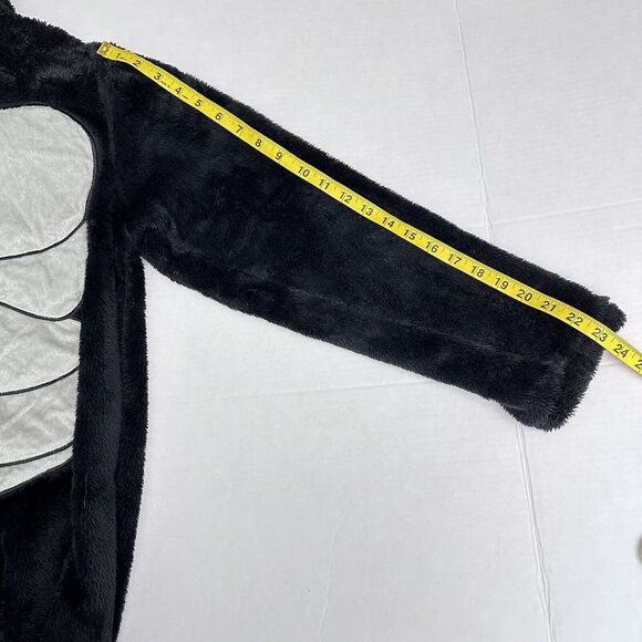 Briefly Stated Gorilla One Piece Costume Union Suit Faux Fur Hooded Adult Medium - Picture 11 of 12